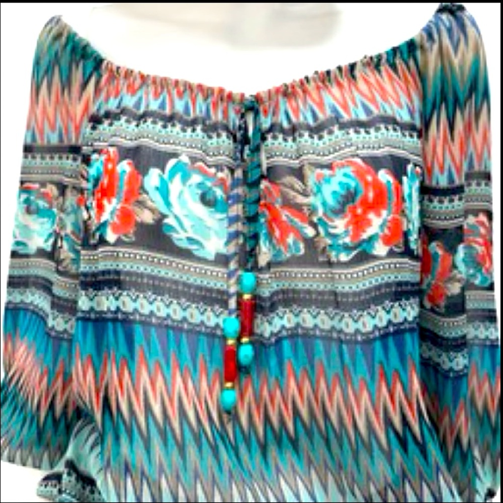 Chic Multicolor Off-Shoulder Blouse - image 2